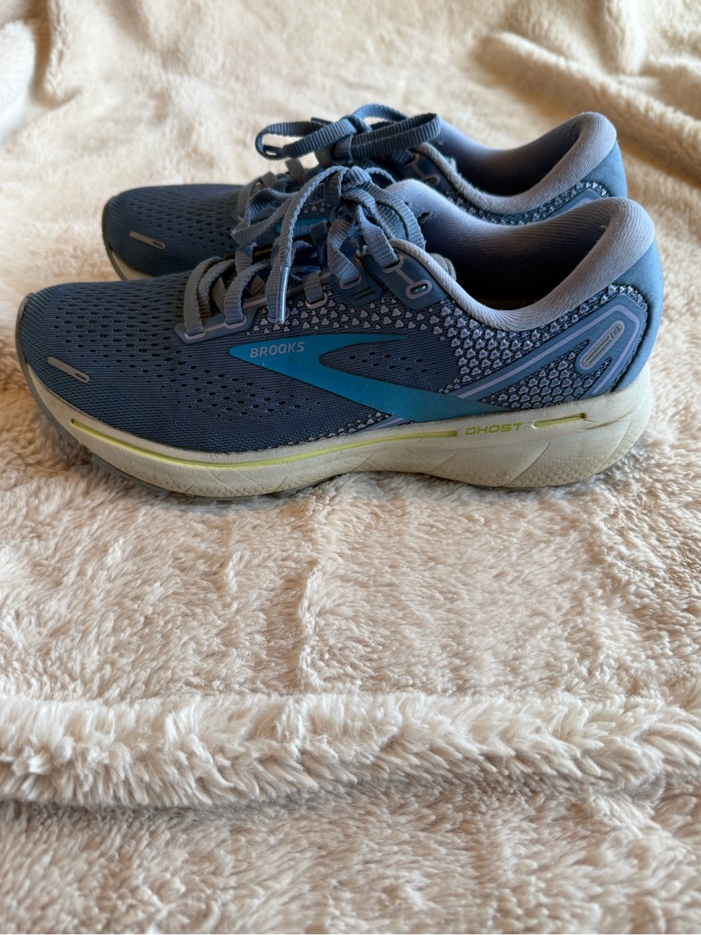 Brooks Ghost 14 Womens Running Shoes Sz 7 Blue Athletic Trainers Sneakers
